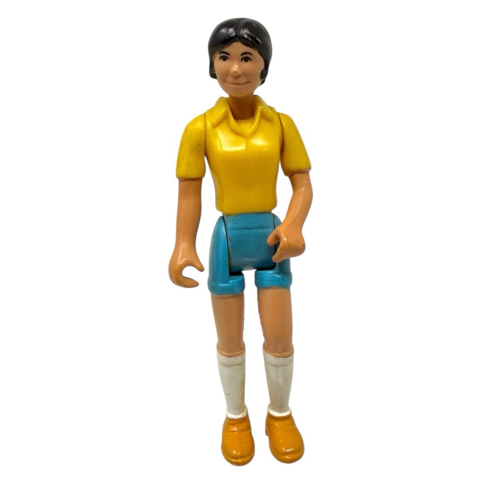 Vintage Fisher-Price 1970s Adventure People Action Figure Lady Shorts Brown Hair